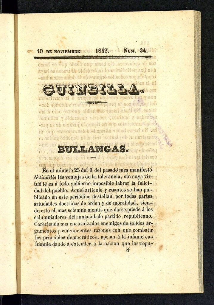 Miniatura de Guindilla del 10 de noviembre de 1842