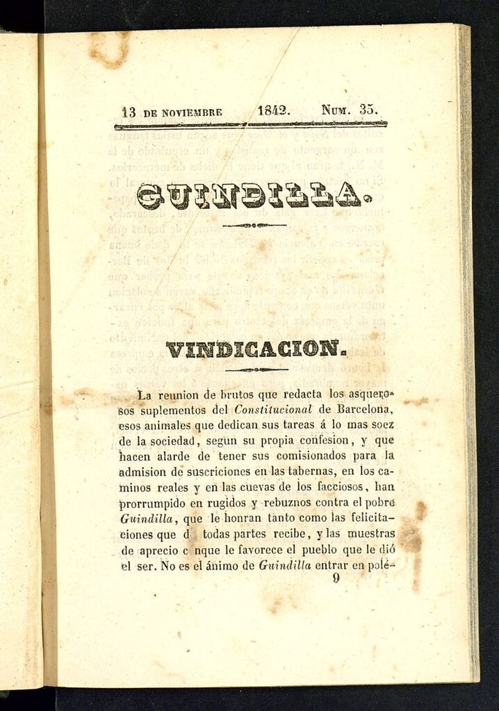 Miniatura de Guindilla del 13 de noviembre de 1842