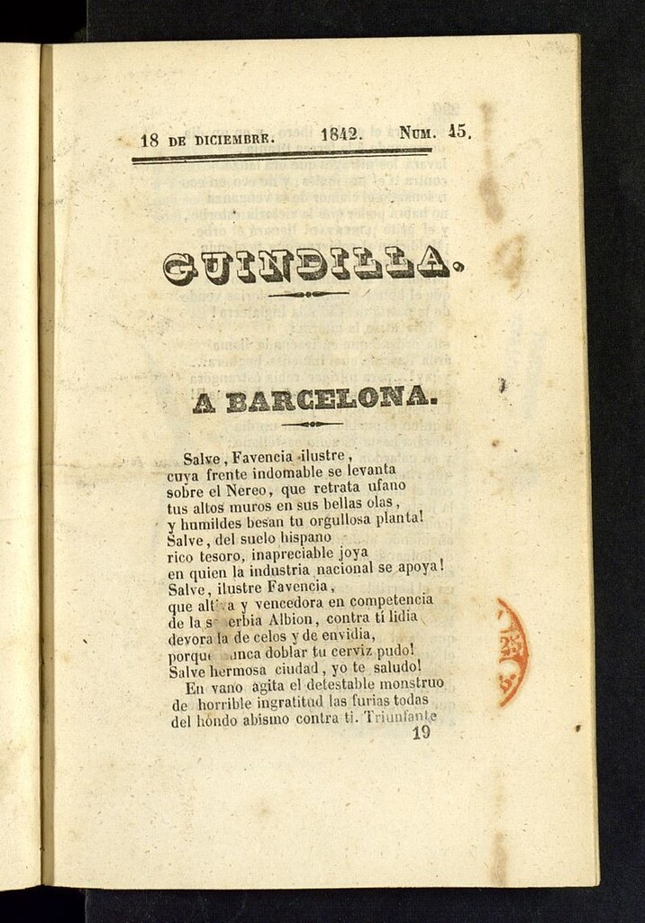 Miniatura de Guindilla del 18 de diciembre de 1842
