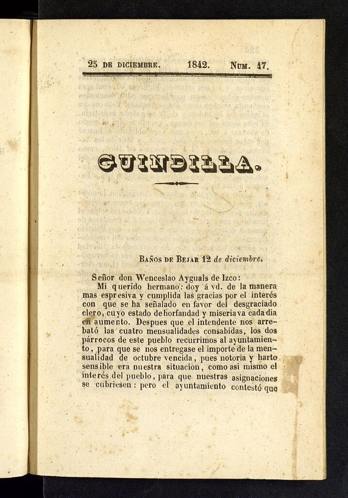Miniatura de Guindilla del 25 de diciembre de 1842