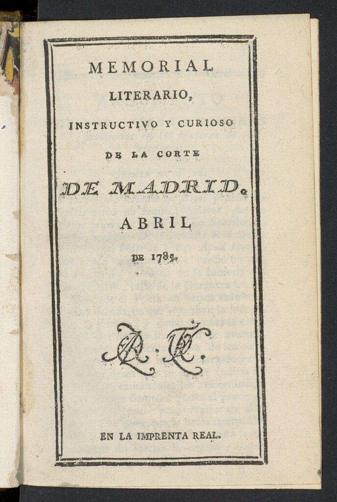 Miniatura de Memorial Literario de abril de 1785