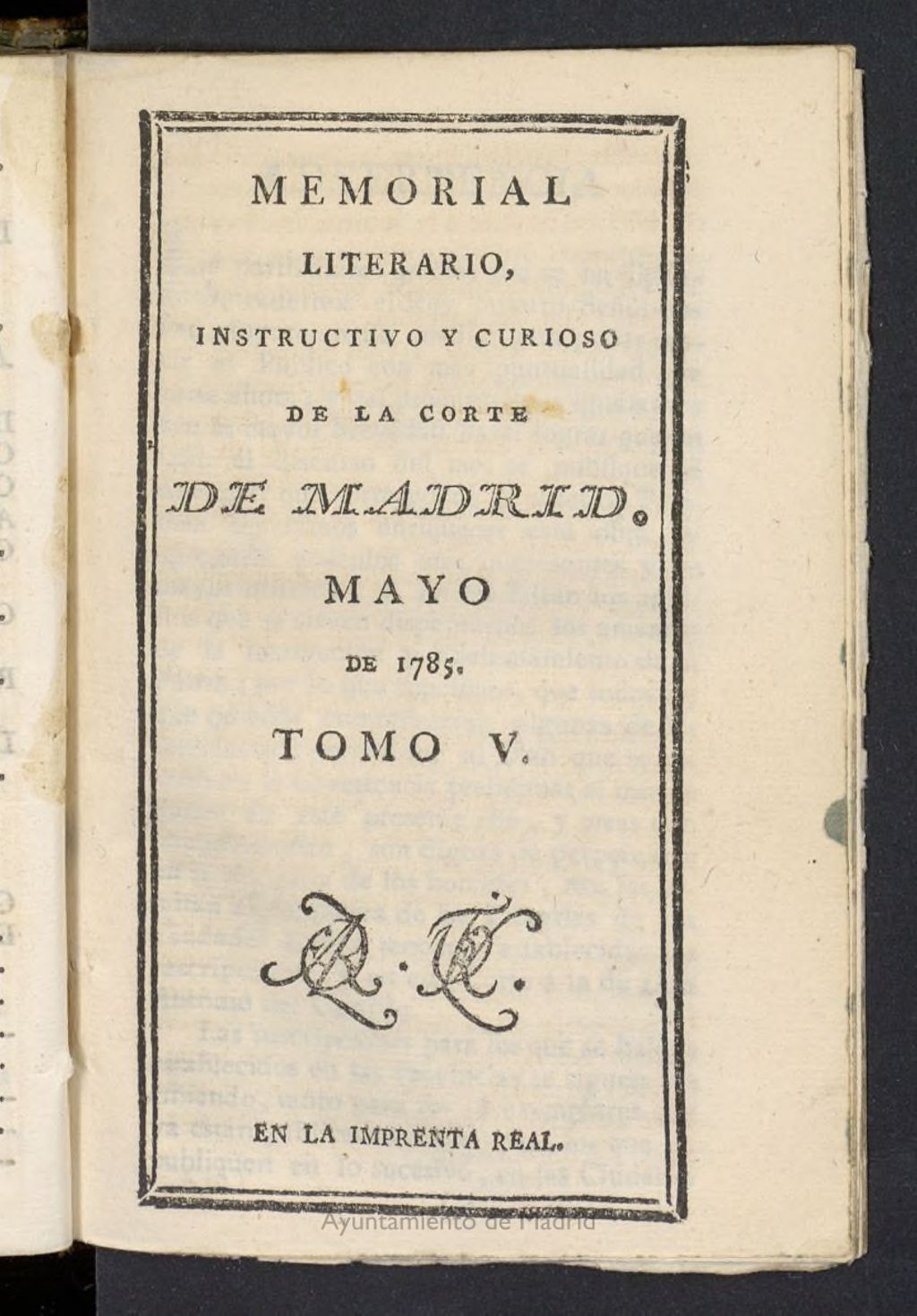 Miniatura de Memorial Literario de mayo de 1785