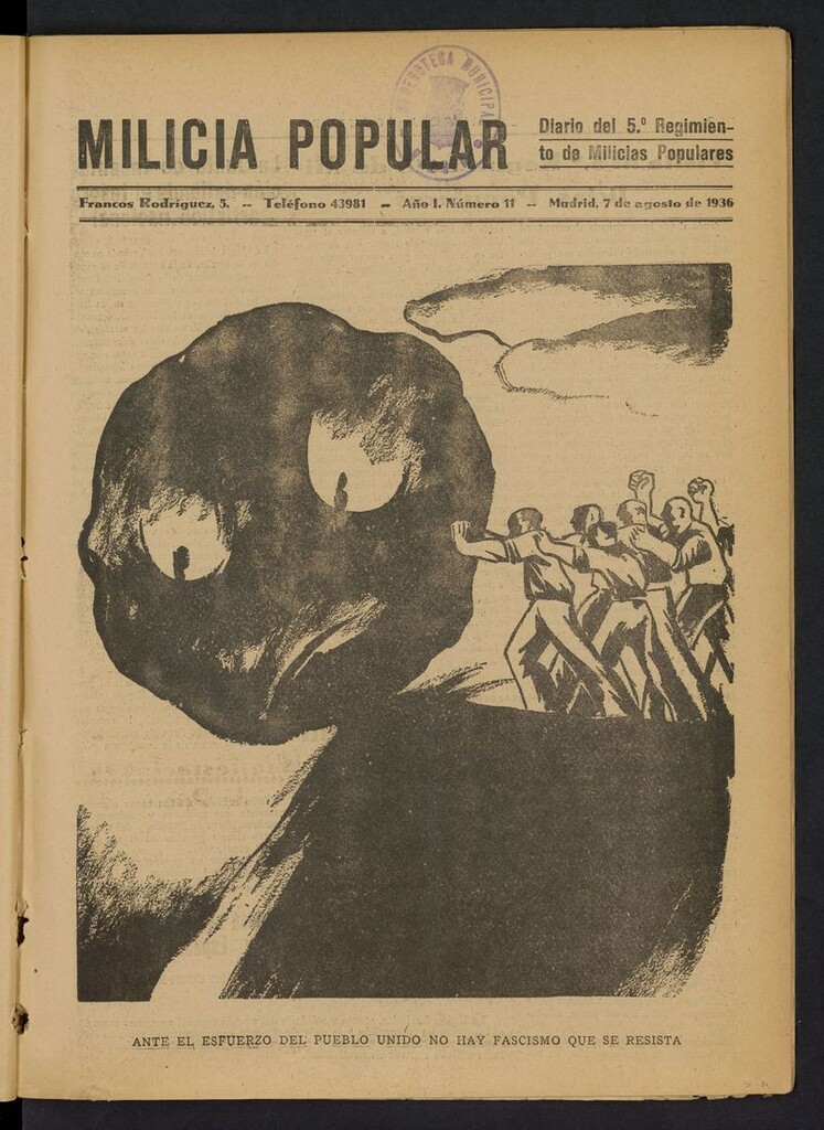 Miniatura de Milicia Popular: diario del 5º Regimiento de Milicias Populares del 7 de agosto de 1936