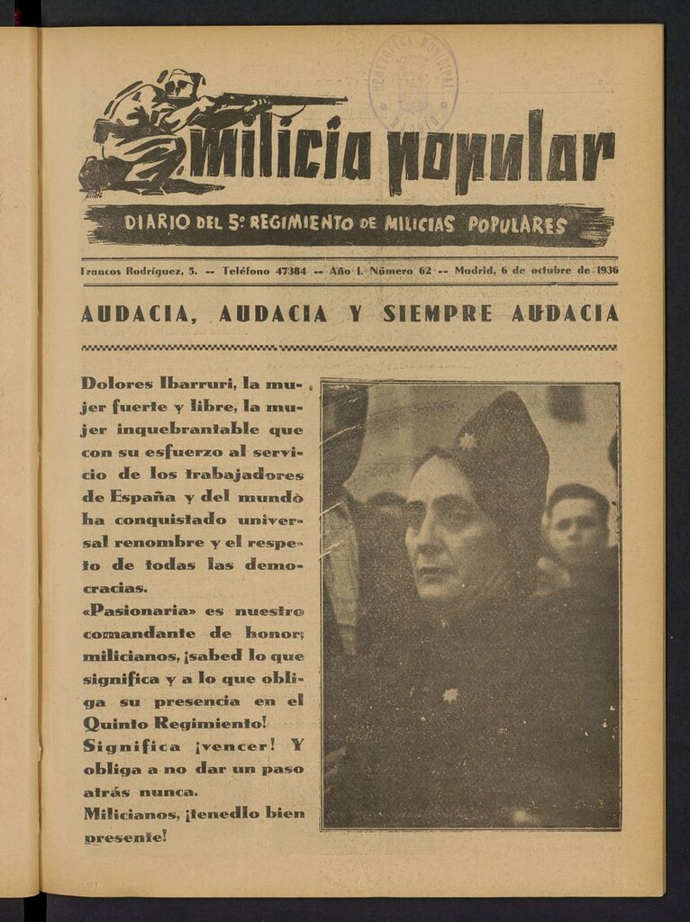 Miniatura de Milicia Popular: diario del 5º Regimiento de Milicias Populares del 6 de octubre de 1936