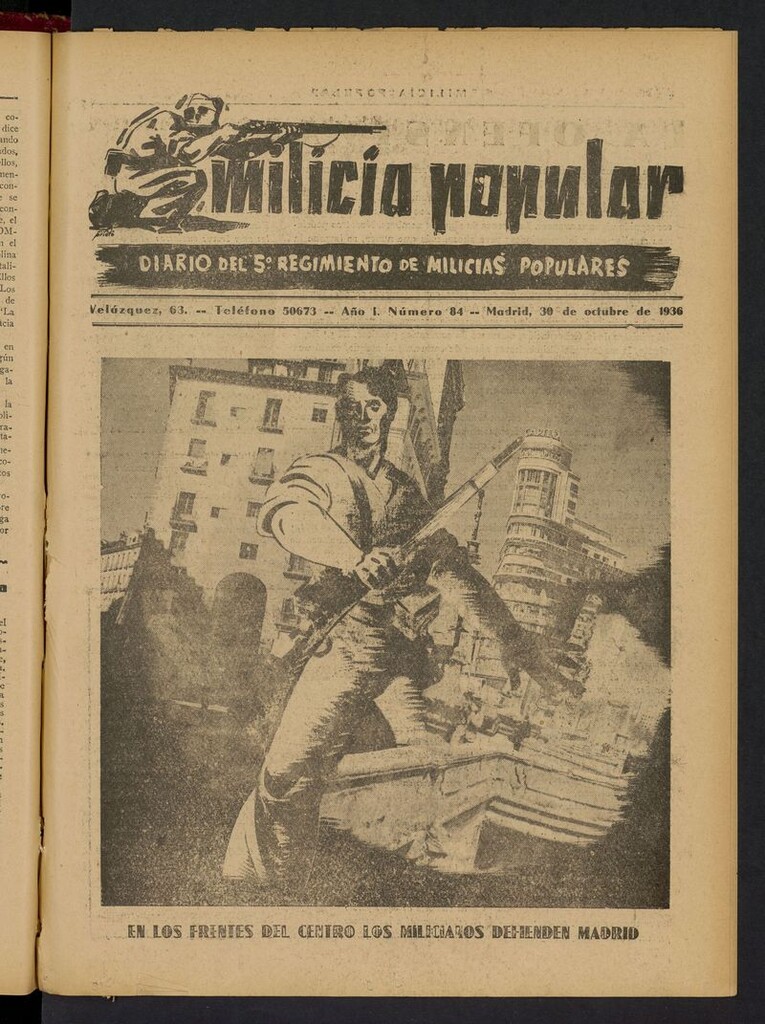 Miniatura de Milicia Popular: diario del 5º Regimiento de Milicias Populares del 30 de octubre de 1936
