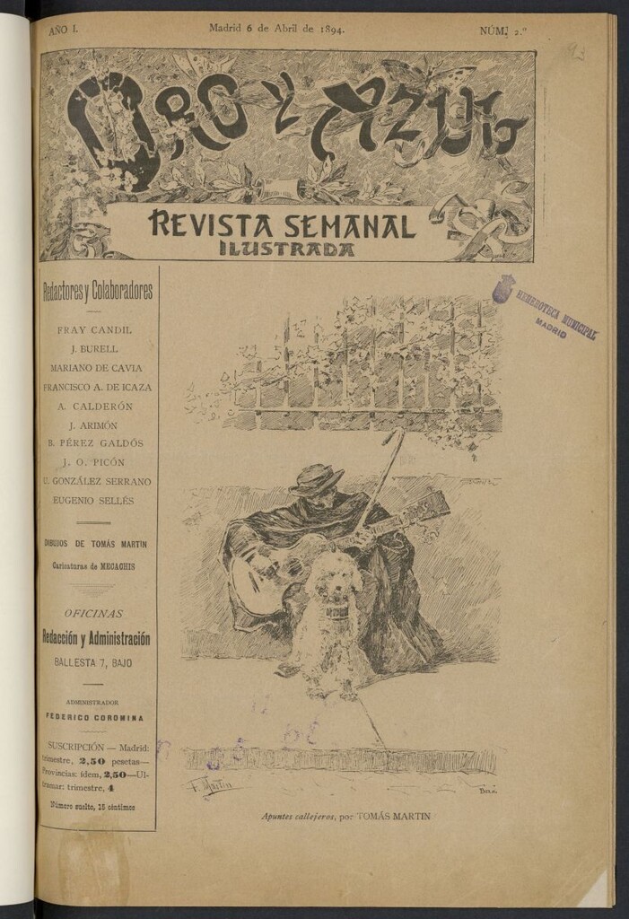 Miniatura de Oro y azul: revista semanal ilustrada del 6 de abril de 1894
