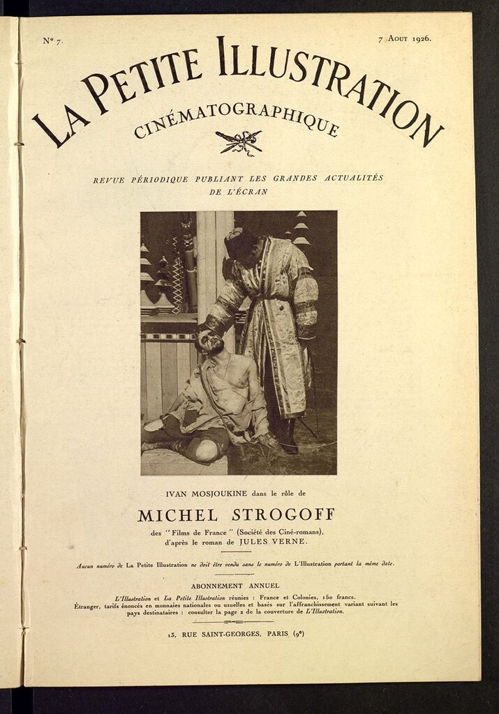 Miniatura de La Petite Illustration Cinematographique del 7 de agosto de 1926
