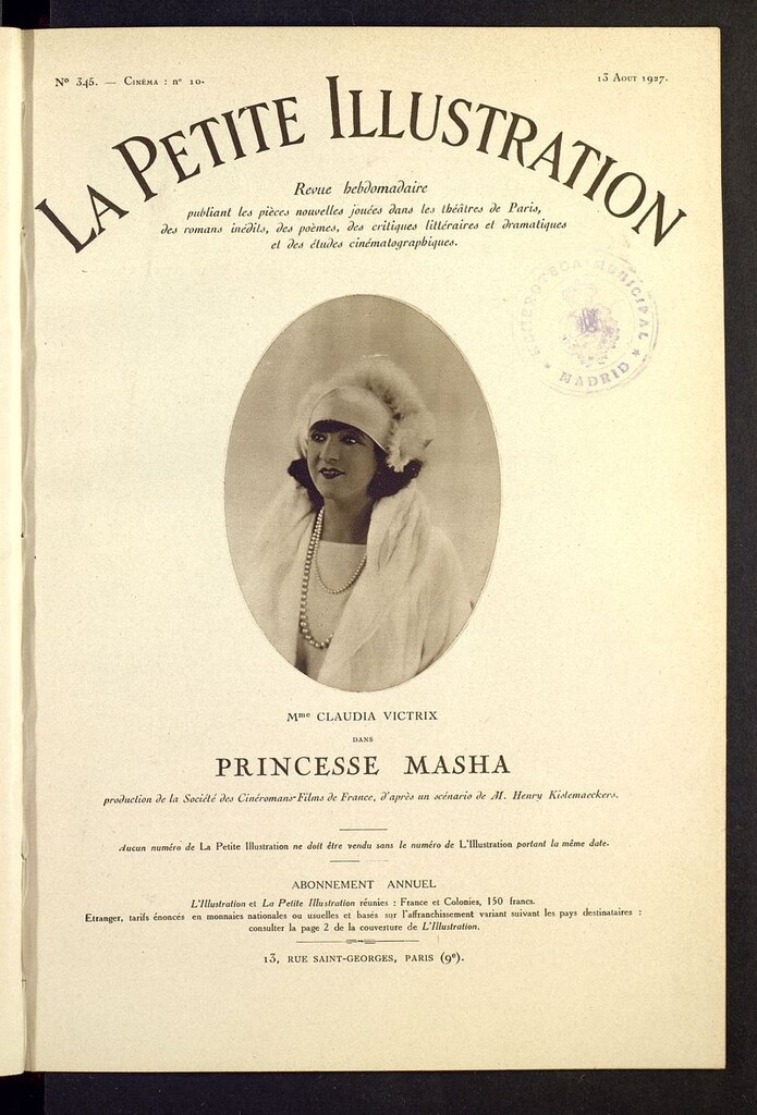 Miniatura de La Petite Illustration Cinematographique del 13 de agosto de 1927