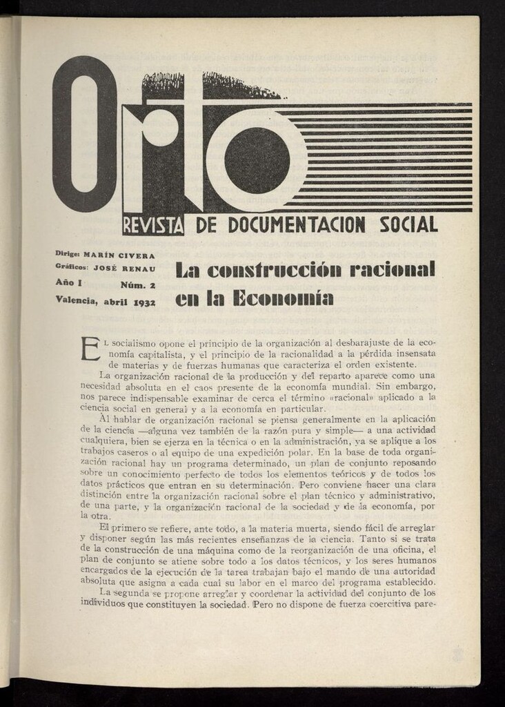 Miniatura de Orto: revista de documentación social de abril de 1932