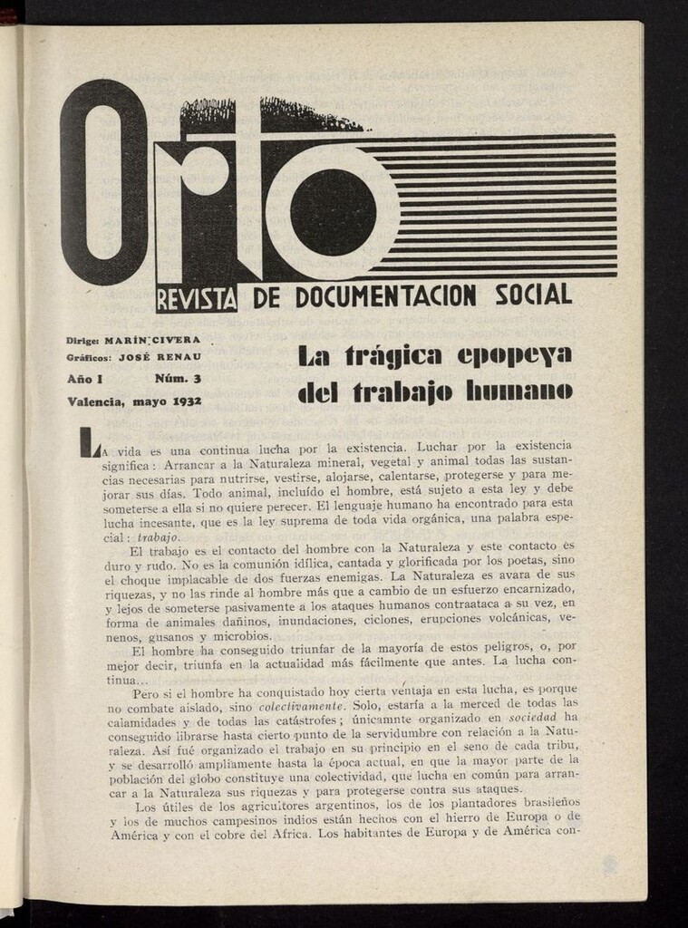 Miniatura de Orto: revista de documentación social de mayo de 1932