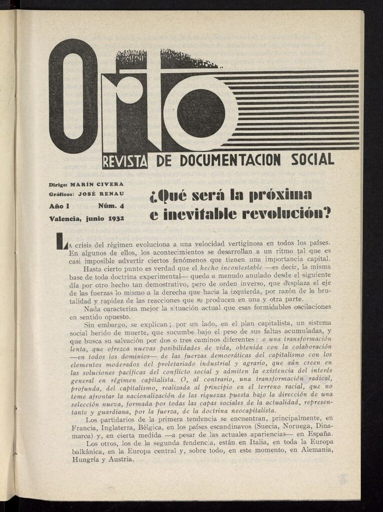 Miniatura de Orto: revista de documentación social de junio de 1932