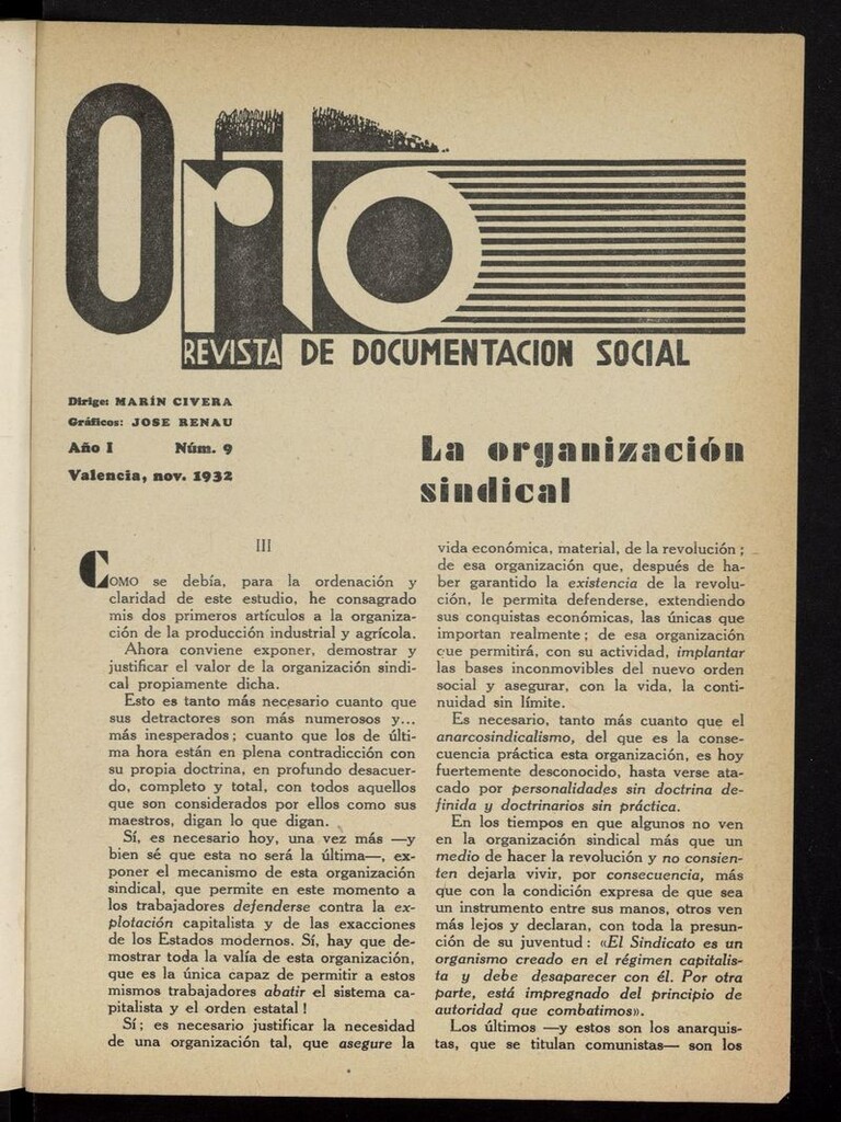 Miniatura de Orto: revista de documentación social de noviembre de 1932