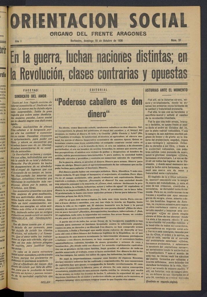 Miniatura de Orientación Social del 18 de octubre de 1936