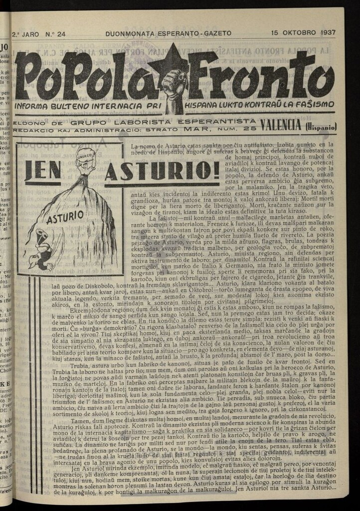 Miniatura de Popola fronto del 15 de octubre de 1937