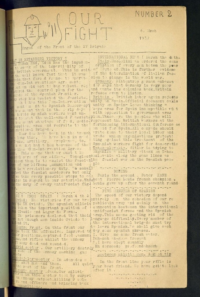 Miniatura de Our fight : organ of the Front of the XV Brigade. 6 March, 1937
