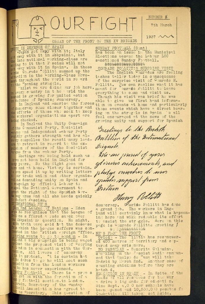 Miniatura de Our fight : organ of the Front of the XV Brigadd. 7 th March, 1937