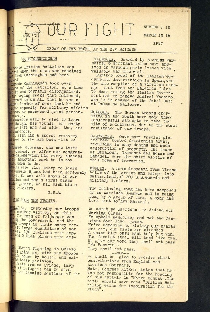 Miniatura de Our fight : organ of the Front of the XV Brigade. March 18 th, 1937