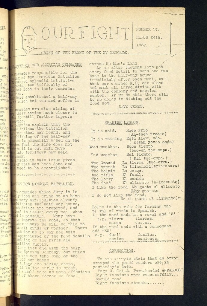 Miniatura de Our fight : organ of the Front of the XV Brigade. March 24 th, 1937
