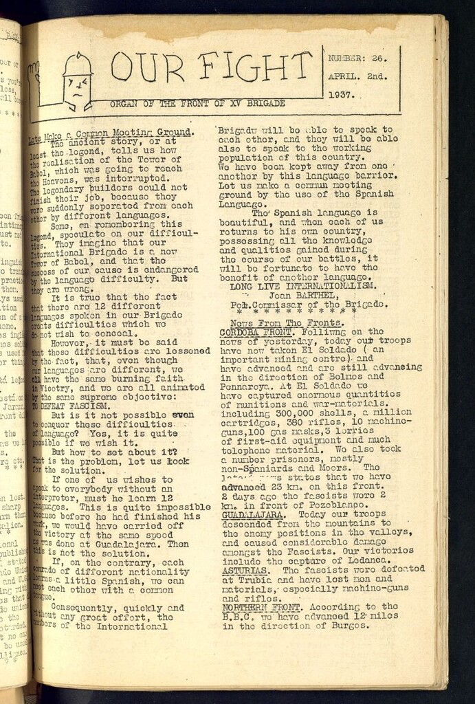 Miniatura de Our fight : organ of the Front of the XV Brigade. April 2 nd, 1937