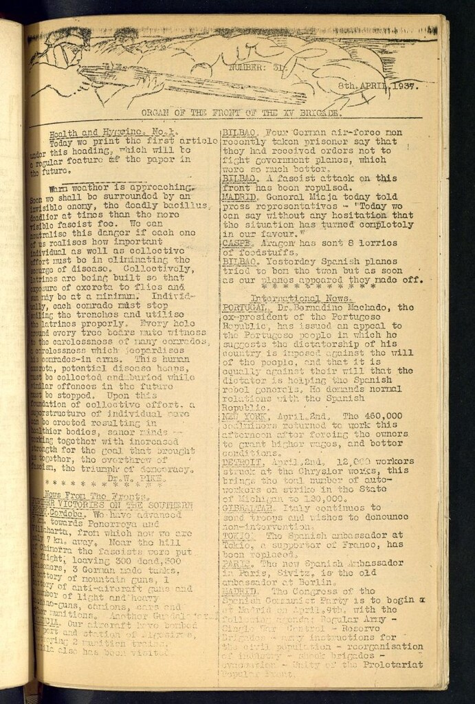 Miniatura de Our fight : organ of the Front of the XV Brigade. April 8 th, 1937