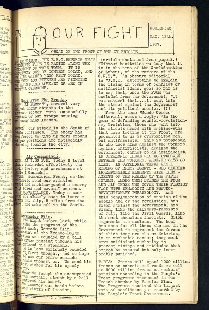 Miniatura de Our fight : organ of the Front of the XV Brigade. May 11 th, 1937