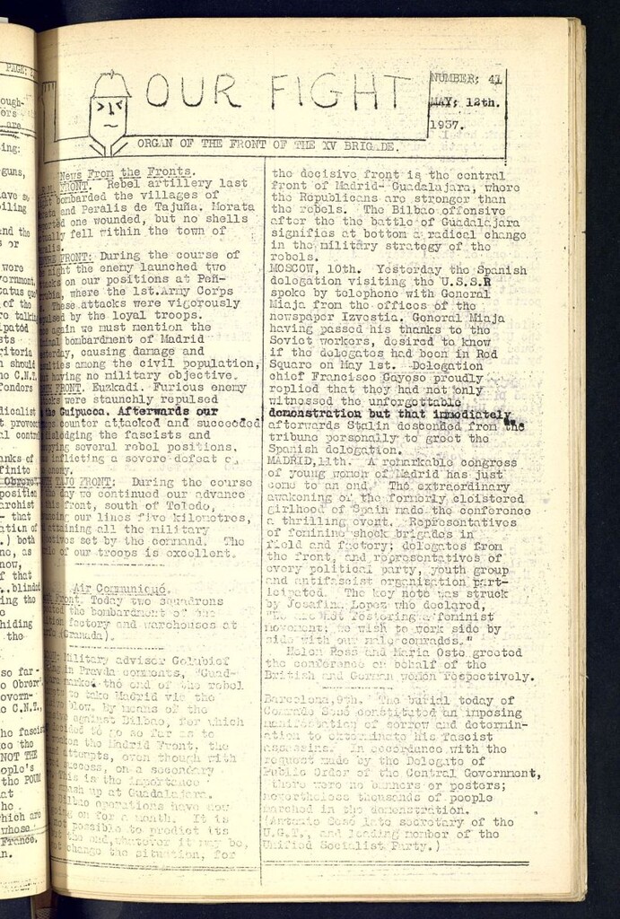 Miniatura de Our fight : organ of the Front of the XV Brigade. May 12 th, 1937