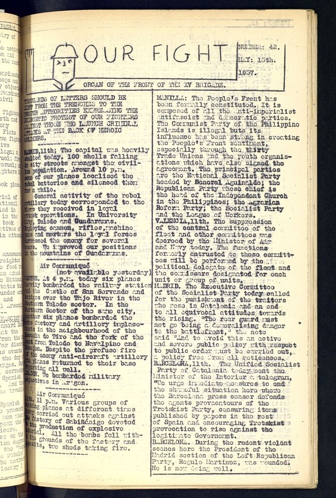 Miniatura de Our fight : organ of the Front of the XV Brigade. May 13 th, 1937