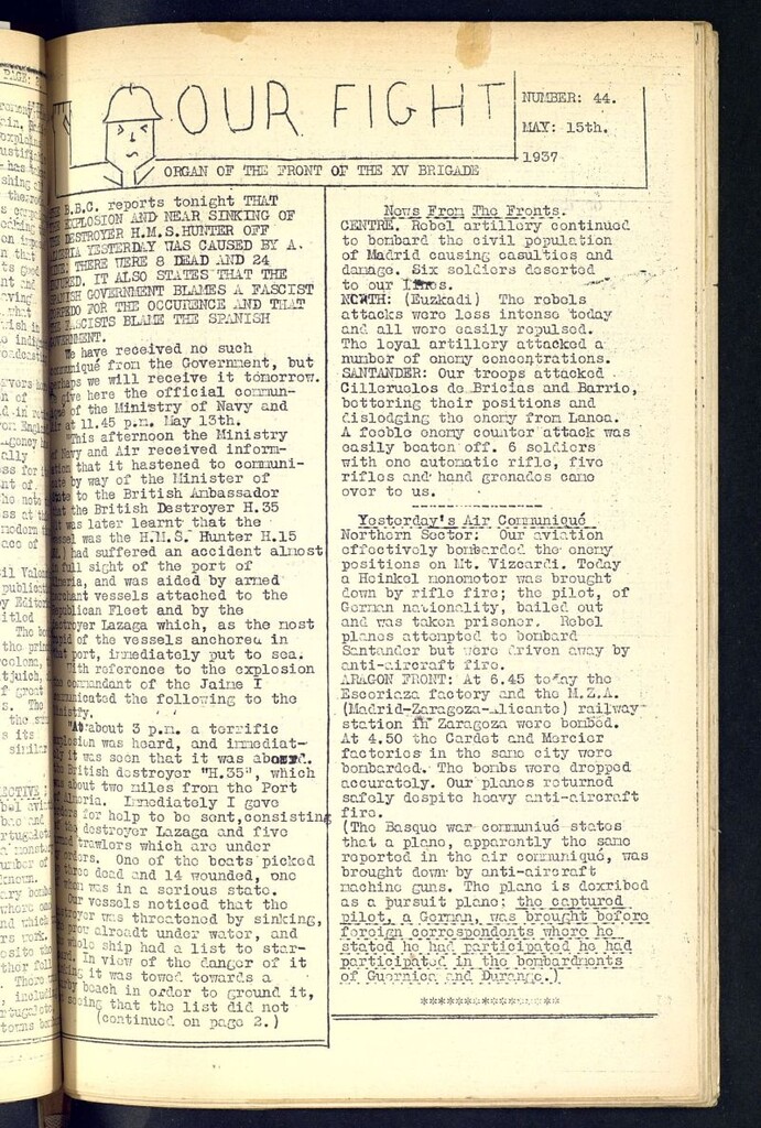 Miniatura de Our fight : organ of the Front of the XV Brigade. May 15 th, 1937