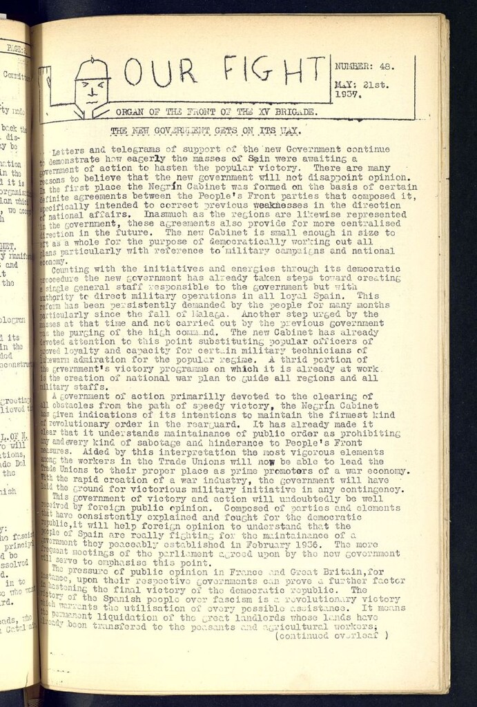 Miniatura de Our fight : organ of the Front of the XV Brigade. May 21 st, 1937