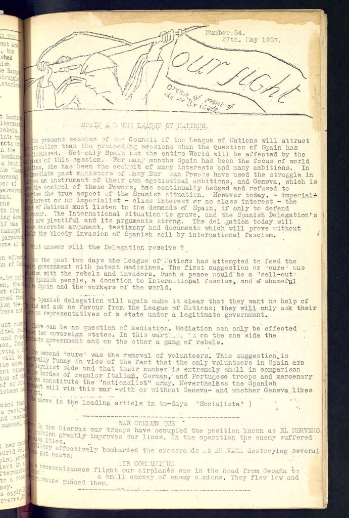Miniatura de Our fight : organ of the Front of the XV Brigade. May 27 th, 1937