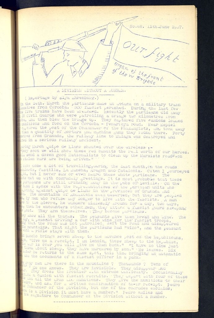 Miniatura de Our fight : organ of the Front of the XV Brigade. June 11 th, 1937
