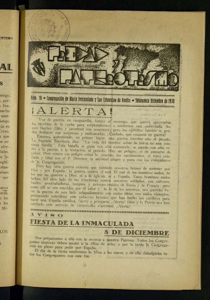 Miniatura de Piedad y patriotismo de diciembre de 1938