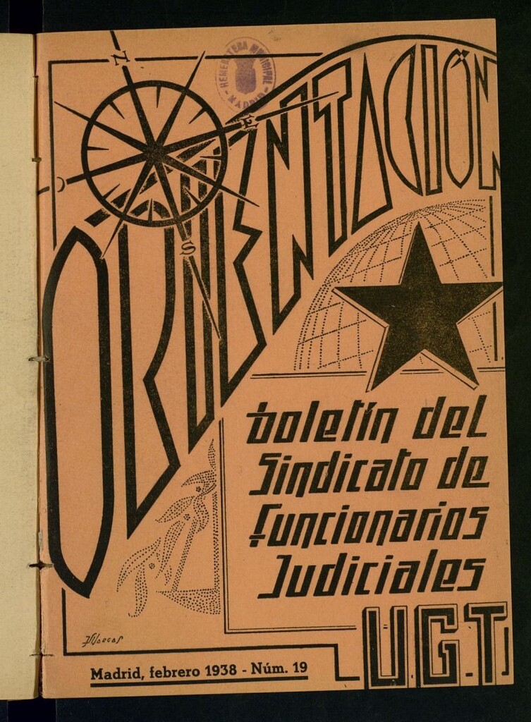 Miniatura de Orientación : órgano de la Asociación General y Montepío de Empleados Judiciales de Madrid de febrero de 1938