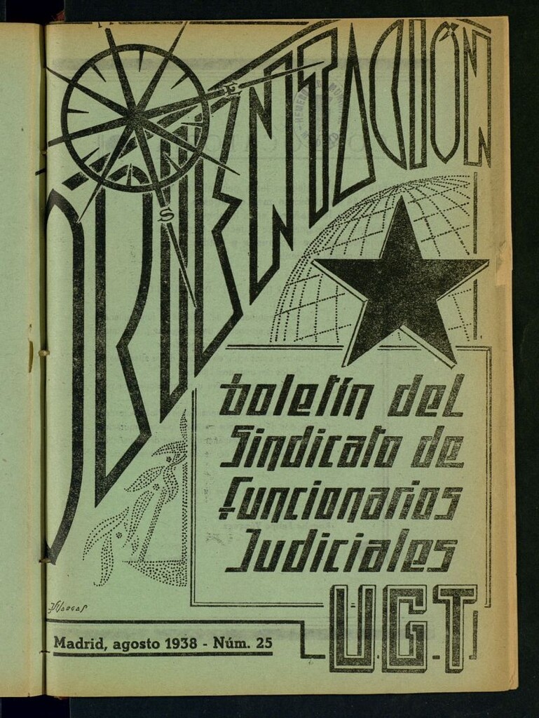 Miniatura de Orientación : órgano de la Asociación General y Montepío de Empleados Judiciales de Madrid de agosto de 1938