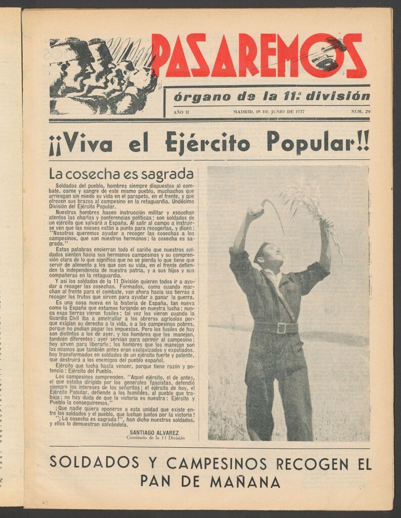 Miniatura de Pasaremos : órgano de la 1ª Brigada Mixta del 15 de junio de 1937