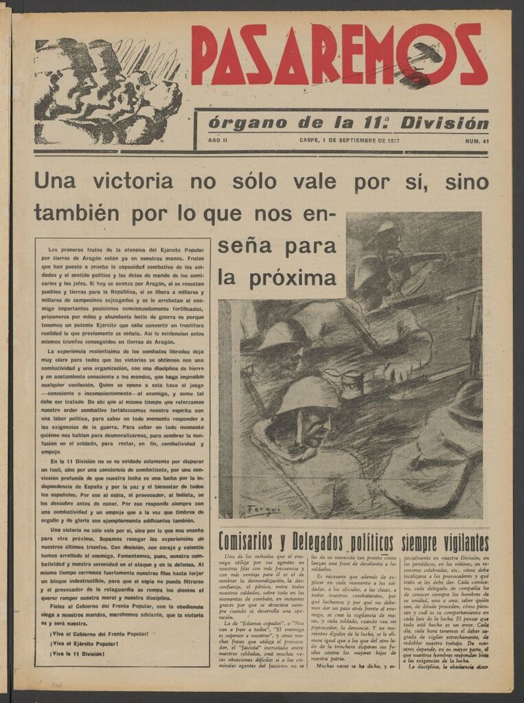 Miniatura de Pasaremos : órgano de la 1ª Brigada Mixta del 1 de septiembre de 1937