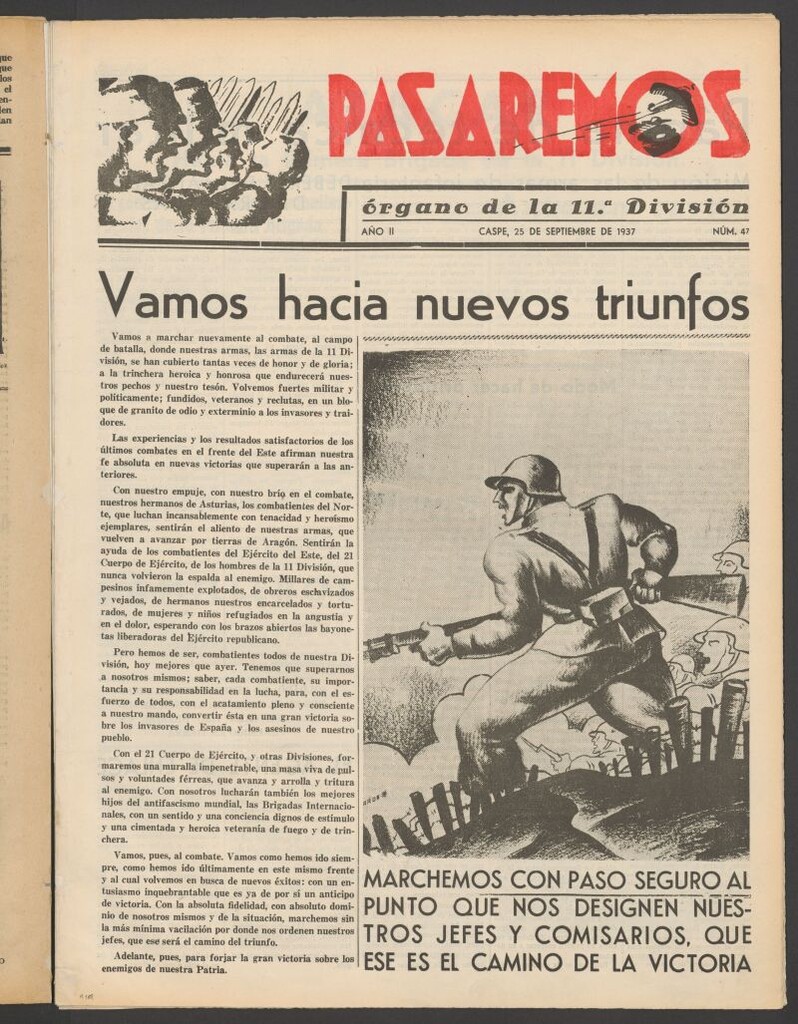 Miniatura de Pasaremos : órgano de la 1ª Brigada Mixta del 25 de septiembre de 1937