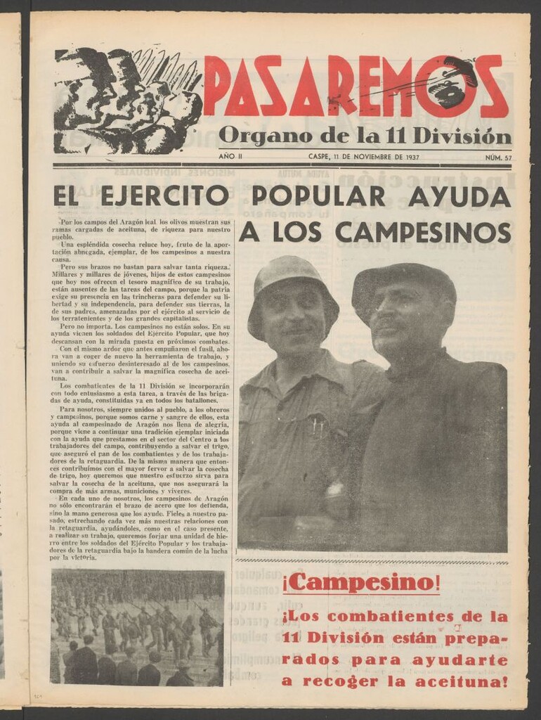 Miniatura de Pasaremos : órgano de la 1ª Brigada Mixta del 11 de noviembre de 1937