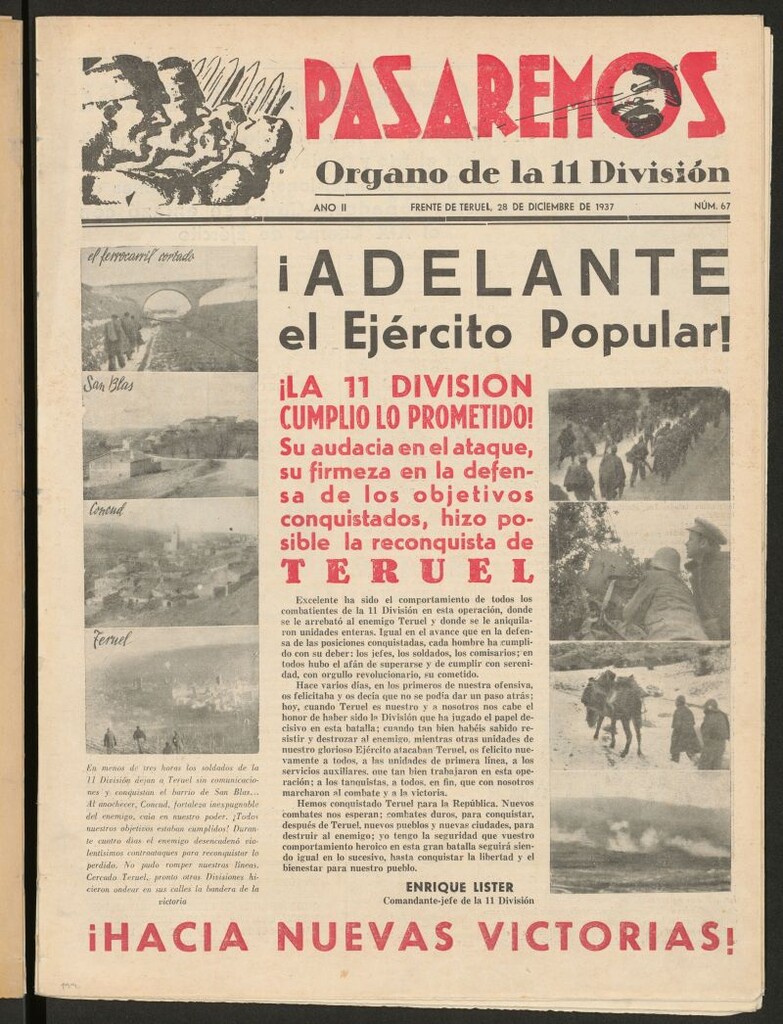 Miniatura de Pasaremos : órgano de la 1ª Brigada Mixta del 28 de diciembre de 1937