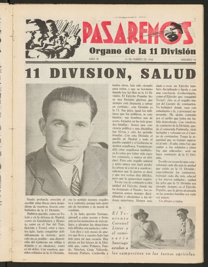 Miniatura de Pasaremos : órgano de la 1ª Brigada Mixta del 10 de febrero de 1938