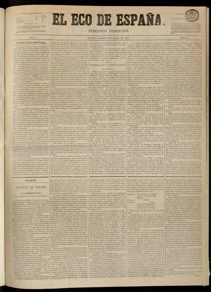 Miniatura de El Eco de España del 8 de marzo de 1870