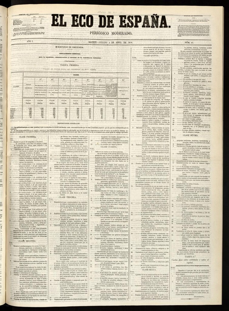 Miniatura de El Eco de España del 2 de abril de 1870