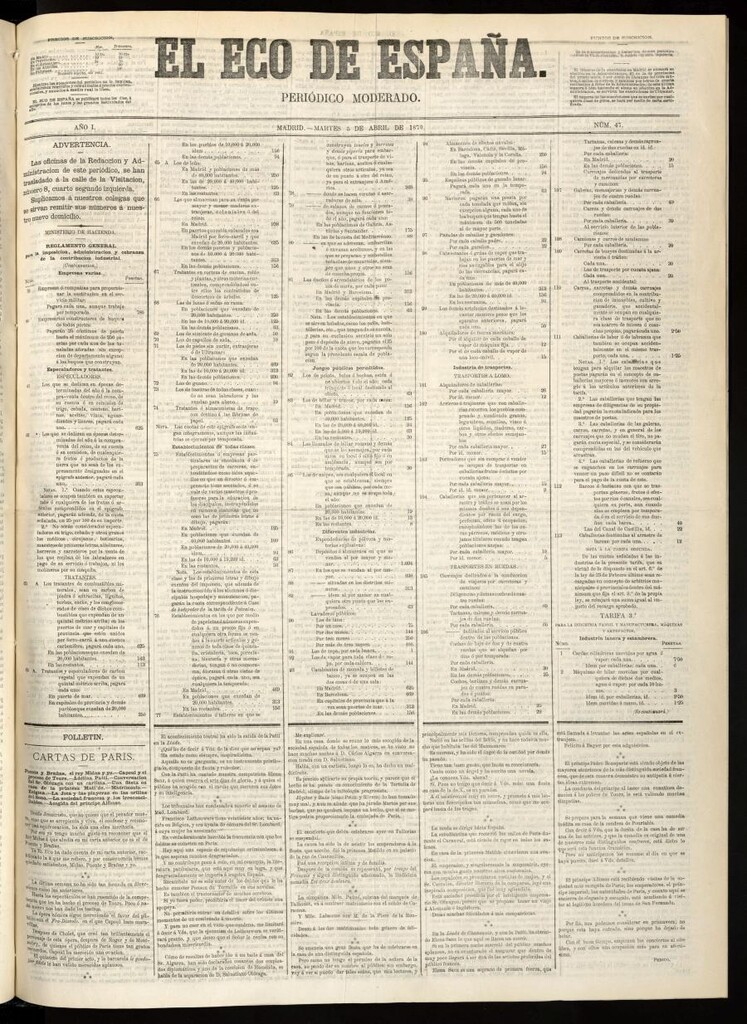 Miniatura de El Eco de España del 5 de abril de 1870
