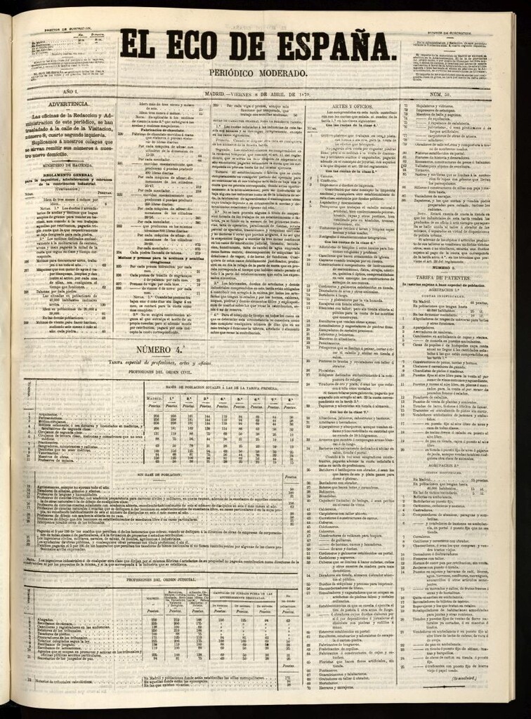 Miniatura de El Eco de España del 8 de abril de 1870