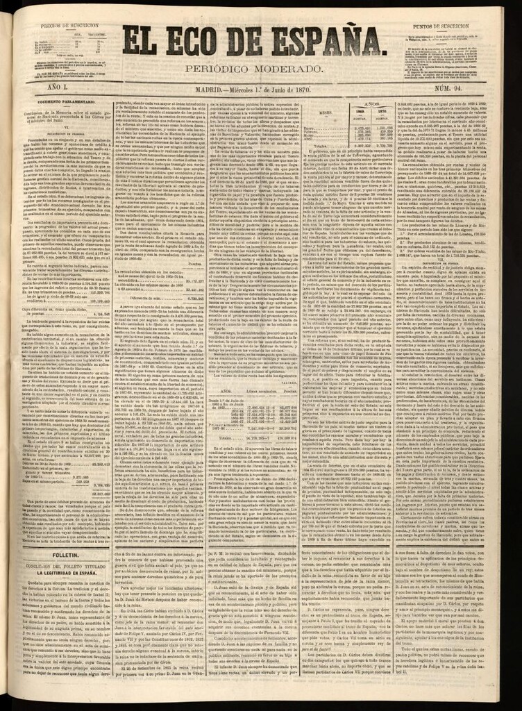 Miniatura de El Eco de España del 1 de junio de 1870