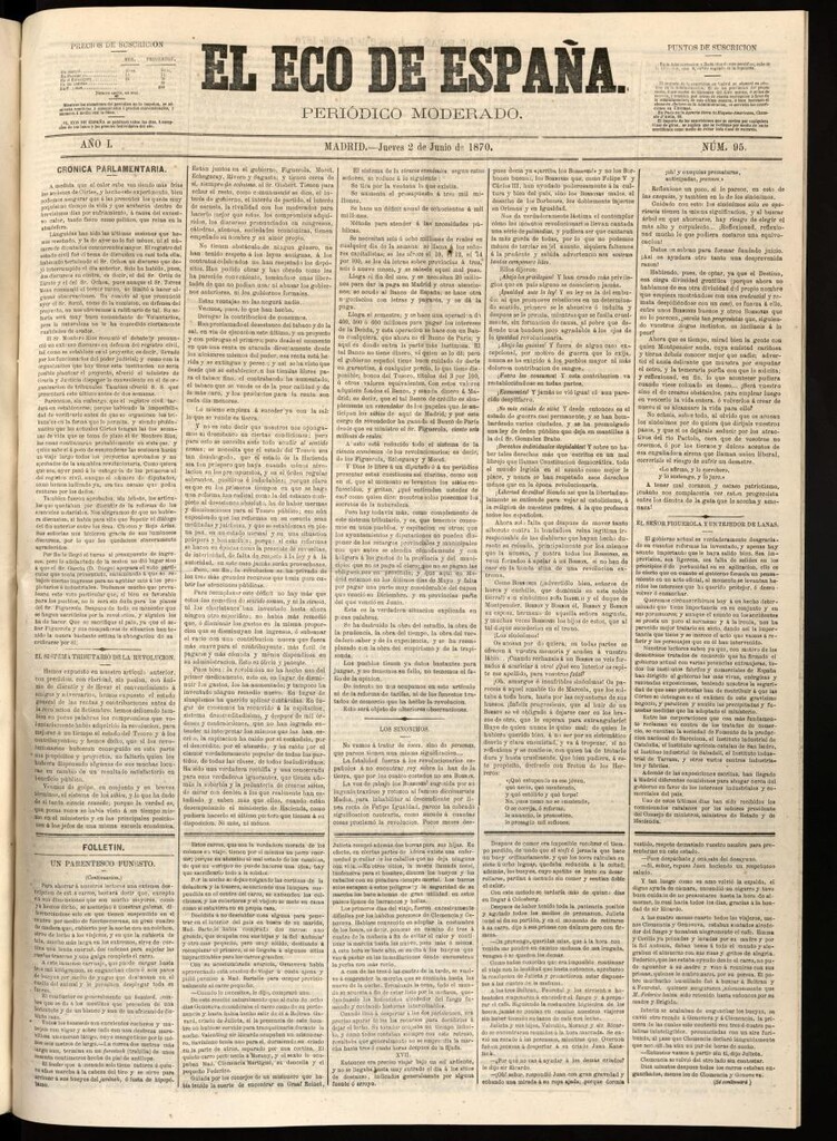 Miniatura de El Eco de España del 2 de junio de 1870