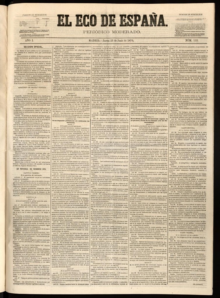 Miniatura de El Eco de España del 23 de junio de 1870