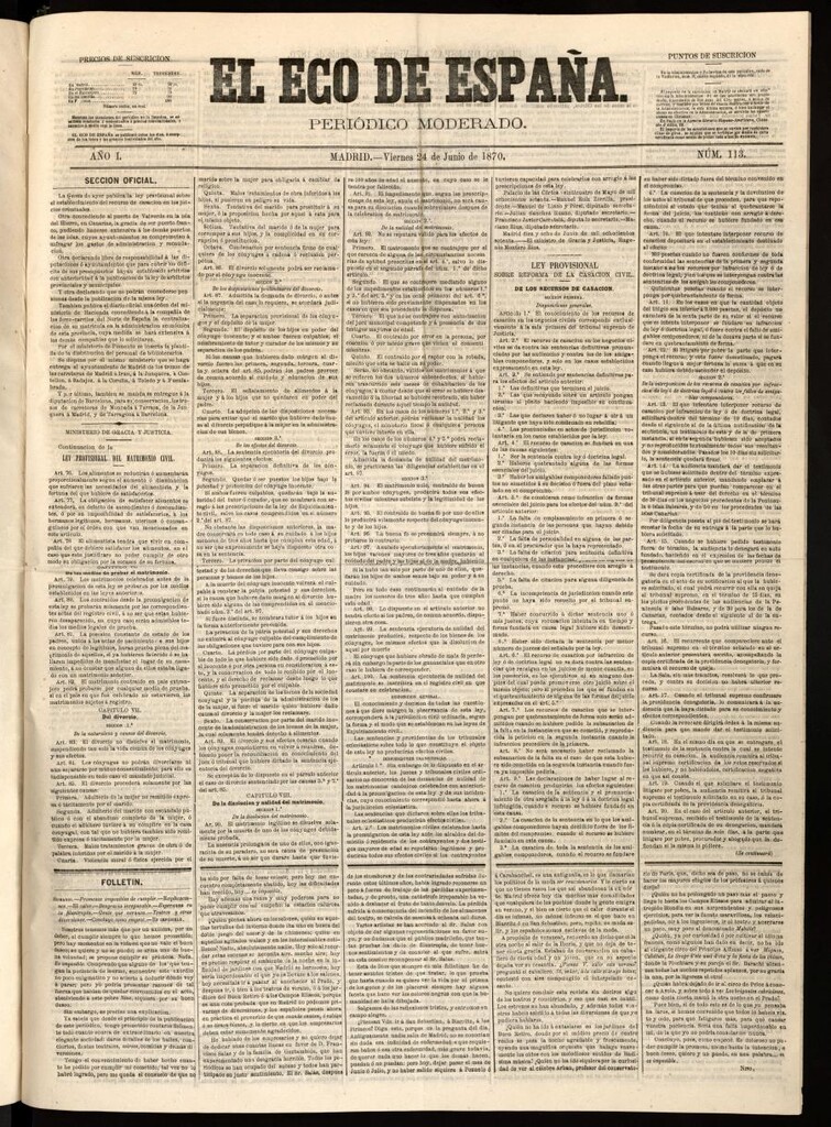 Miniatura de El Eco de España del 24 de junio de 1870