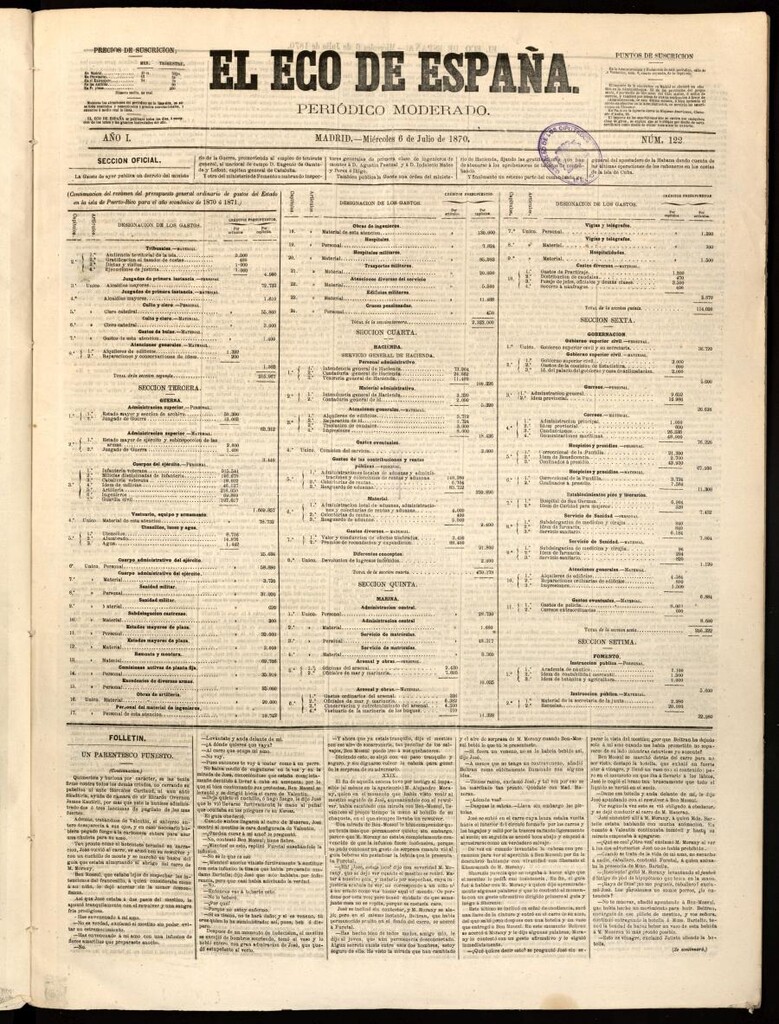 Miniatura de El Eco de España del 6 de julio de 1870