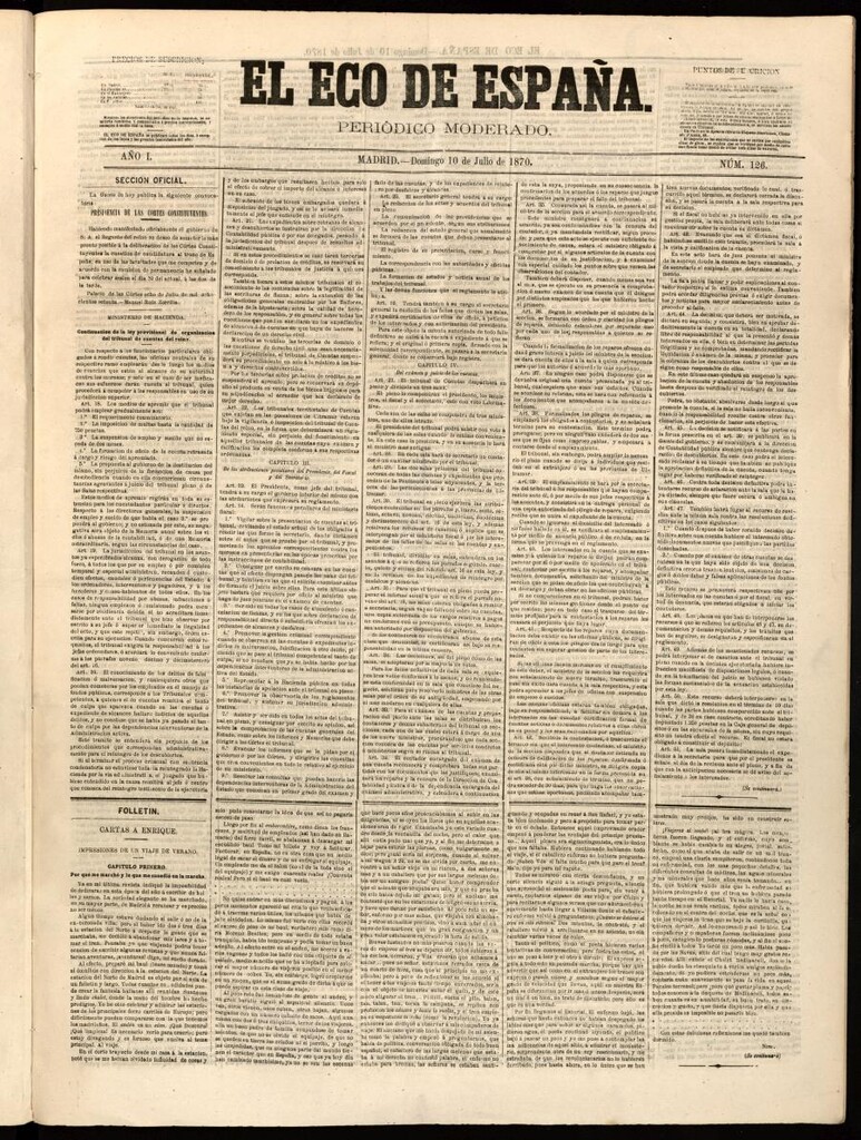 Miniatura de El Eco de España del 10 de julio de 1870